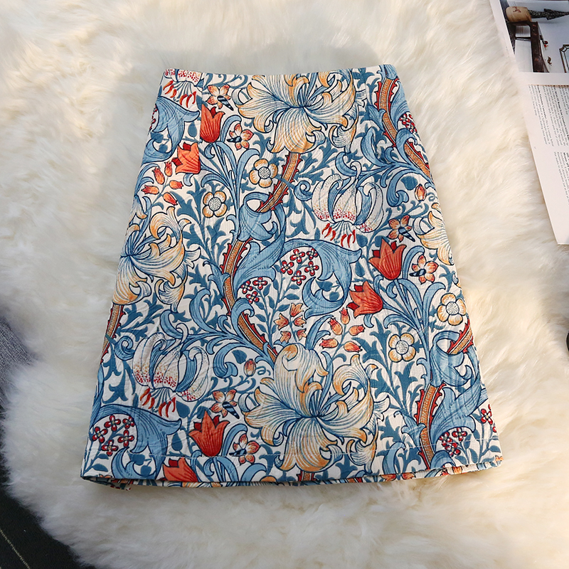 High-Waisted Floral Midi Skirt for Women - Retro A-Line Bodycon Design, Perfect for Summer 2022 Fashion High-Waisted Floral Midi Skirt for Women - Retro A-Line Bodycon Design, Perfect for Summer 2022 Fashion