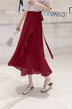 High-Waisted Irregular A-Line Plaid Skirt for Women with Curvy Hips and Thighs - Summer Fashion Essential