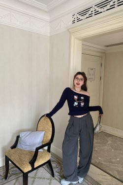 High-Waisted Lace Splicing Wide-Leg Pants - Relaxed Fit Slimming Trousers for Effortless Style