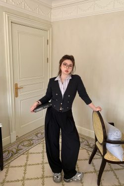 High-Waisted Lace Splicing Wide-Leg Pants - Relaxed Fit Slimming Trousers for Effortless Style