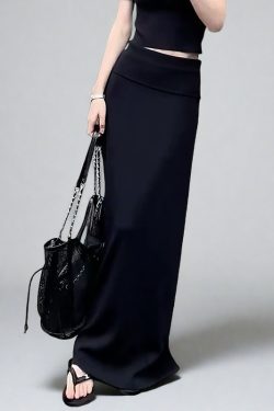 High-Waisted Long Maxi Skirt for Women, 2025 Spring/Summer, Slimming Loose A-Line, Versatile Elegant Style