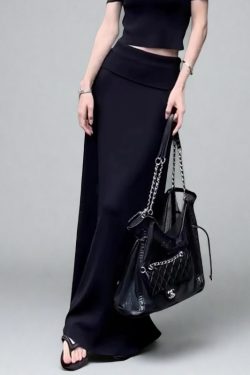 High-Waisted Long Maxi Skirt for Women, 2025 Spring/Summer, Slimming Loose A-Line, Versatile Elegant Style