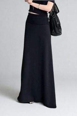 High-Waisted Long Maxi Skirt for Women, 2025 Spring/Summer, Slimming Loose A-Line, Versatile Elegant Style