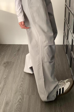 High-Waisted Loose Cargo Pants for Women - American Retro Spicy Girl Parachute Wide-Leg Sports Trousers