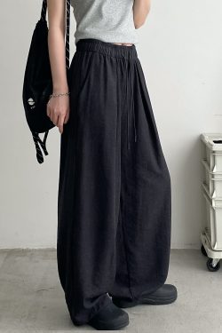 High-Waisted Loose Fit Sun Grapefruit Summer Wide-Leg Pants - Casual Straight-Leg Drape Design for Versatile Styling