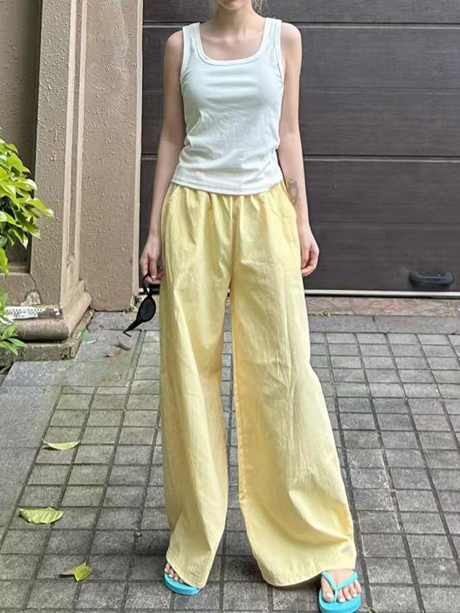 High-Waisted Loose Wide-Leg Casual Pants for Women - American Style Spring/Summer 2025 Slimming Cool Straight Trousers High-Waisted Loose Wide-Leg Casual Pants for Women - American Style Spring/Summer 2025 Slimming Cool Straight Trousers