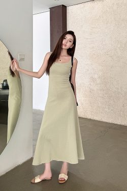 High-Waisted Navy Blue Fitted Cotton Long Skirt - Lightweight French Style Women's Summer Dress