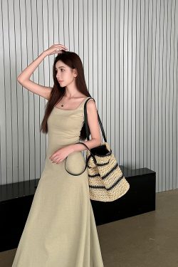 High-Waisted Navy Blue Fitted Cotton Long Skirt - Lightweight French Style Women's Summer Dress