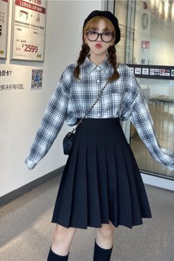 High-Waisted Pleated A-Line Skirt for Women - Mid-Length Plus Size, Flattering Curvy Fit, Spring Summer Fashion, Student-Friendly