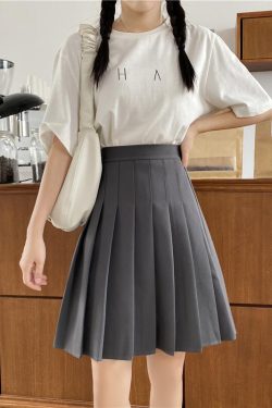 High-Waisted Pleated A-Line Skirt for Women - Mid-Length Plus Size, Flattering Curvy Fit, Spring Summer Fashion, Student-Friendly