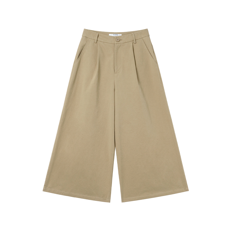 High-Waisted Pleated Casual Pants for Women - Summer 2025 Narrow-Edged Three-Quarter Wide-Leg Design High-Waisted Pleated Casual Pants for Women - Summer 2025 Narrow-Edged Three-Quarter Wide-Leg Design