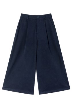 High-Waisted Pleated Casual Pants for Women - Summer 2025 Narrow-Edged Three-Quarter Wide-Leg Design