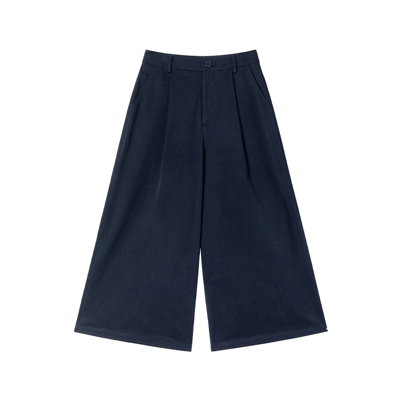 High-Waisted Pleated Casual Pants for Women - Summer 2025 Narrow-Edged Three-Quarter Wide-Leg Design High-Waisted Pleated Casual Pants for Women - Summer 2025 Narrow-Edged Three-Quarter Wide-Leg Design