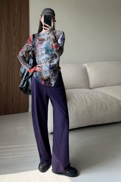 High-Waisted Pure Cotton Banana Pants for Women - Summer Lightweight Breathable Loose-Fitting Long Trousers with Pockets