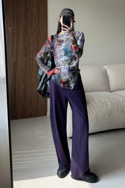 High-Waisted Pure Cotton Banana Pants for Women - Summer Lightweight Breathable Loose-Fitting Long Trousers with Pockets