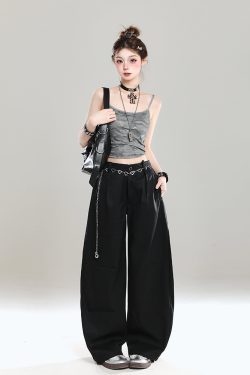 High-Waisted Retro Casual Pants for Women - Summer 2025 Ultra-Comfortable Loose Draped Design, Trendy American-Style Fashion