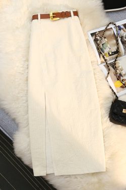 High-Waisted Retro Corduroy Midi Skirt in Hong Kong Style - Slimming A-Line Bodycon for Autumn and Winter Fashion