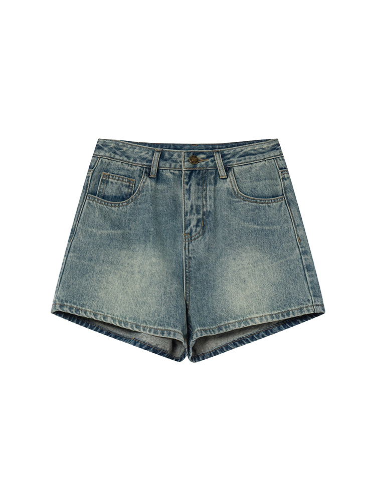 High-Waisted Retro Denim Shorts for Women - Casual Loose Slim Fit Summer Style - Petite Straight Cut Fashion 90s Trend High-Waisted Retro Denim Shorts for Women - Casual Loose Slim Fit Summer Style - Petite Straight Cut Fashion 90s Trend