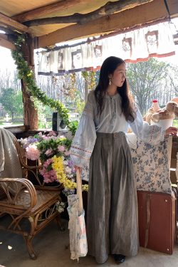 High-Waisted Retro Tie-Dye Casual Pants for Women - Vintage Inspired Loose Wide-Leg Spring Fashion