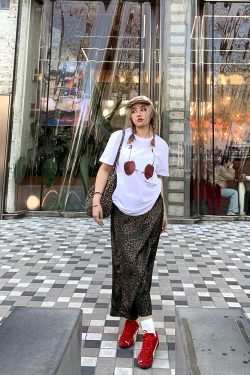 High-Waisted Slimming Leopard Print Skirt for Women - Versatile Loose Long Skirt for Spring/Summer 2025 Fashion