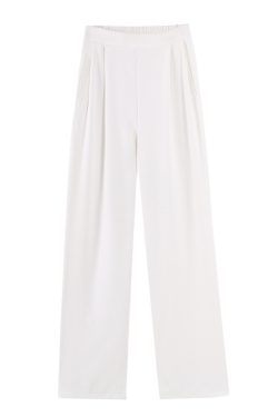 High-Waisted Straight-Leg Anti-Wrinkle Floor-Length Pants with Loose Fit and Pockets for Women - Casual Spring Summer 2025 Style