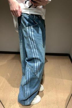 High-Waisted Vintage Distressed Denim Pants for Women, 2025 Trendy Slim Straight Wide-Leg Trousers, Casual Retro Style