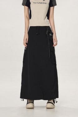 High-Waisted Vintage-Inspired Quick-Dry Work Skirt for Women - Casual Cool Slim Long Skirt, Perfect for American Style Outfits