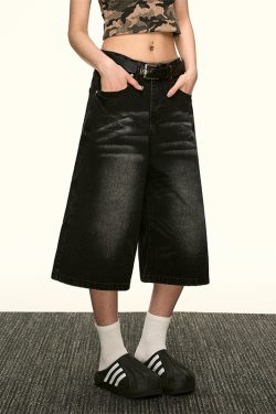 High-Waisted Vintage Washed Denim Pants for Women - Summer Spicy Girl Slim Loose Straight Wide-Leg Trousers