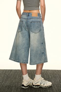 High-Waisted Vintage Washed Denim Pants for Women - Summer Spicy Girl Slim Loose Straight Wide-Leg Trousers