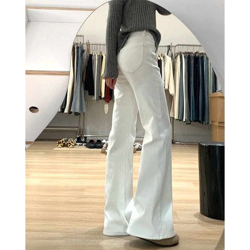 High-Waisted White Flared Pants for Women - Petite & Plus Size Slimming Straight-Leg Bell-Bottoms, Trendy Y2K Style High-Waisted White Flared Pants for Women - Petite & Plus Size Slimming Straight-Leg Bell-Bottoms, Trendy Y2K Style
