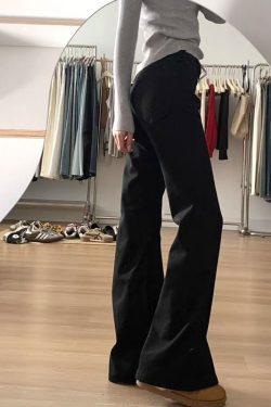 High-Waisted White Flared Pants for Women - Petite & Plus Size Slimming Straight-Leg Bell-Bottoms, Trendy Y2K Style