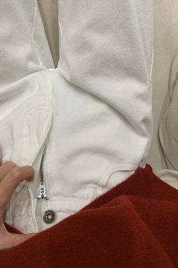 High-Waisted White Straight-Leg Loose Jeans for Women, Plus Size, Flattering Wide-Leg Style, 2025 Trendy Fashion