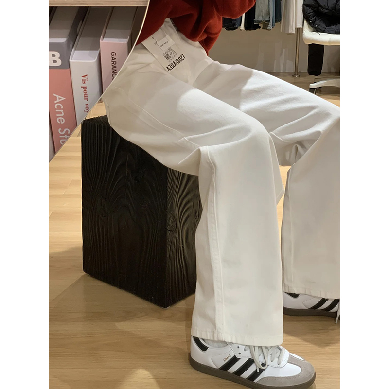 High-Waisted White Straight-Leg Loose Jeans for Women, Plus Size, Flattering Wide-Leg Style, 2025 Trendy Fashion High-Waisted White Straight-Leg Loose Jeans for Women, Plus Size, Flattering Wide-Leg Style, 2025 Trendy Fashion