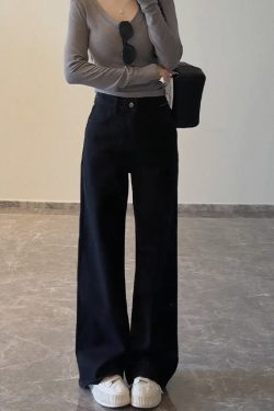 High-Waisted White Straight-Leg Loose Jeans for Women, Plus Size, Flattering Wide-Leg Style, 2025 Trendy Fashion