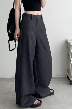 High-Waisted Wide-Leg Pants Suit for Women - Stylish Loose Casual Fit, Heavy-Duty Sun Grapefruit Color, Trendy Everyday Wear