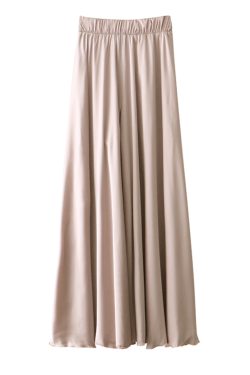 High-Waisted Wide-Leg Satin Casual Pants for Women - Elastic Waist, Vacation Chiffon Beach Style Trousers, Perfect for Summer Outfits