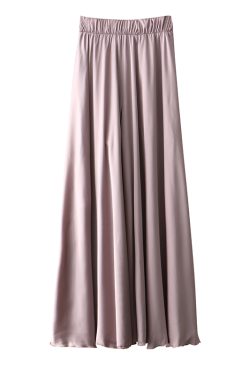 High-Waisted Wide-Leg Satin Casual Pants for Women - Elastic Waist, Vacation Chiffon Beach Style Trousers, Perfect for Summer Outfits