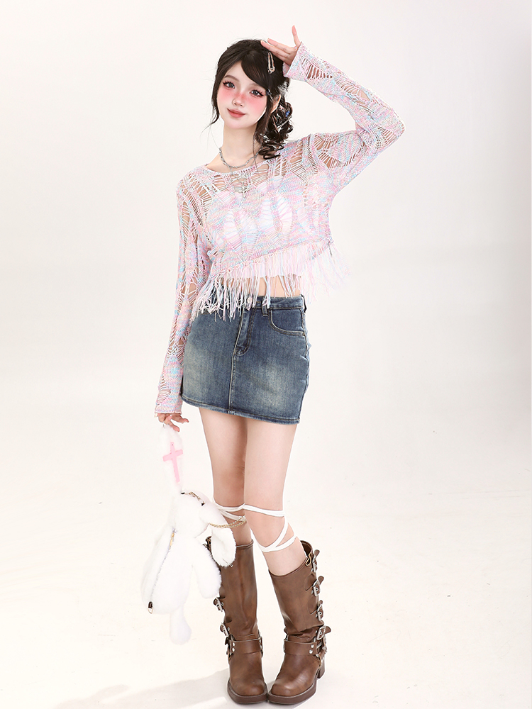 Hollow Knit Top for Women - Summer Casual Loose Short Sleeve Sun Protection Cover-Up Shirt, Versatile Lightweight Fashion Hollow Knit Top for Women - Summer Casual Loose Short Sleeve Sun Protection Cover-Up Shirt, Versatile Lightweight Fashion