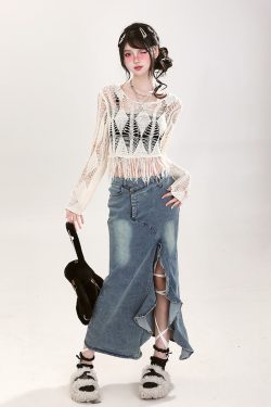 Hollow Knit Top for Women - Summer Casual Loose Short Sleeve Sun Protection Cover-Up Shirt, Versatile Lightweight Fashion