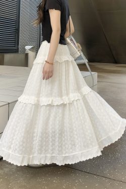 Hollow Lace Long Skirt - Elegant Cake Skirt for Women, Perfect for 90s Style and Special Occasions, Limited Time Discount