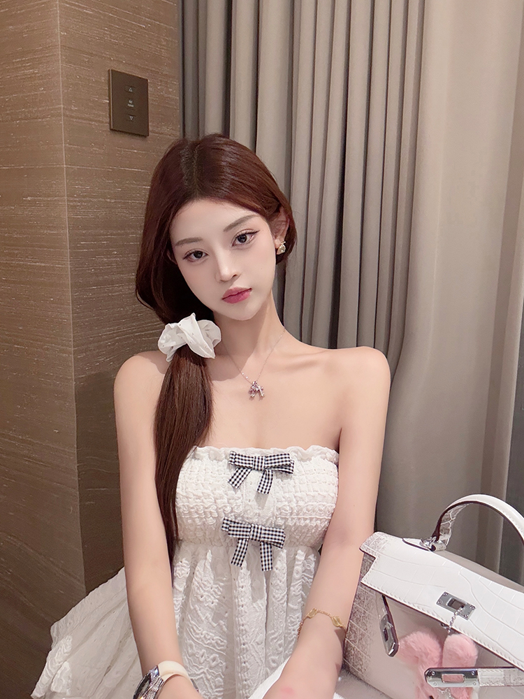 Hollow Lace Vest Top - Irregular Strapless Design for Trendy 90s Y2K Style Fashion Hollow Lace Vest Top - Irregular Strapless Design for Trendy 90s Y2K Style Fashion