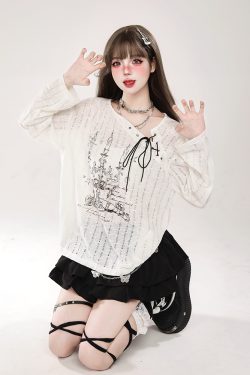 Hollow Long Sleeve Top for Women - Spicy Girl Printed Sun Protection Cover-Up - Trendy Summer 2024 Fashion