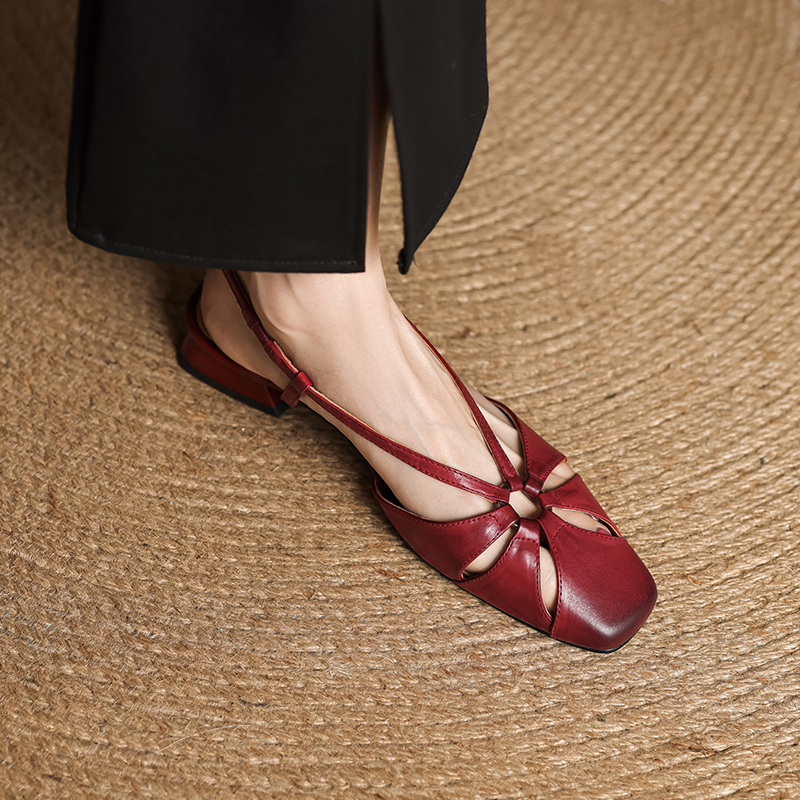 Hollow Slim Genuine Leather Open-Toe Sandals for Women - Sweet Artistic Fashion, Spring/Summer 2023, Trendy Y2K Style Hollow Slim Genuine Leather Open-Toe Sandals for Women - Sweet Artistic Fashion, Spring/Summer 2023, Trendy Y2K Style