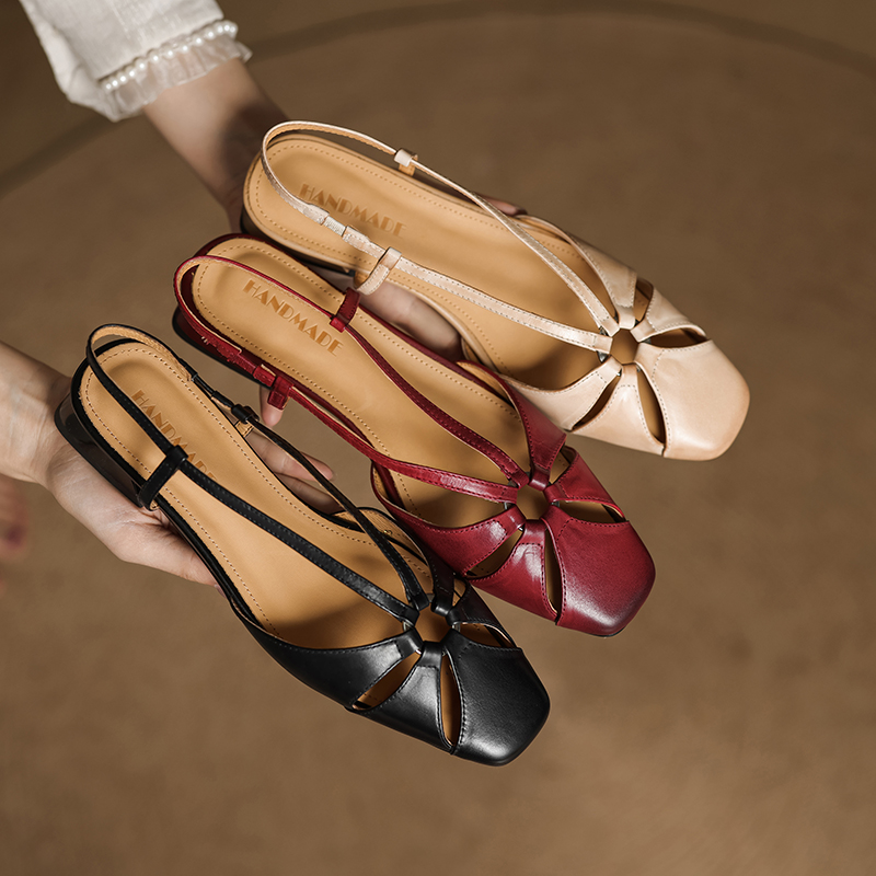 Hollow Slim Genuine Leather Open-Toe Sandals for Women - Sweet Artistic Fashion, Spring/Summer 2023, Trendy Y2K Style Hollow Slim Genuine Leather Open-Toe Sandals for Women - Sweet Artistic Fashion, Spring/Summer 2023, Trendy Y2K Style