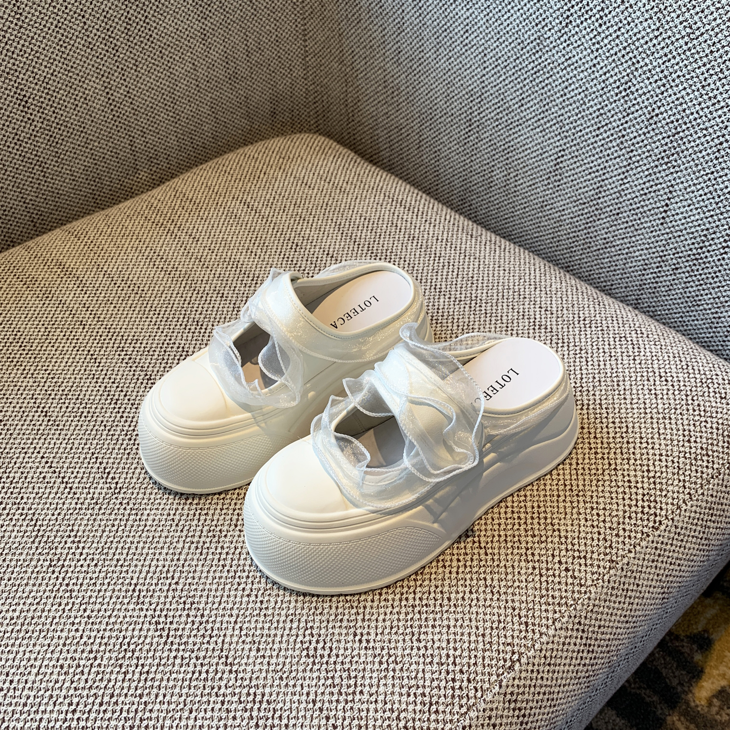 Hollow Thick Sole Baotou Half Slippers for Women - Velcro Height-Increasing Casual Summer Footwear 2025 Style Hollow Thick Sole Baotou Half Slippers for Women - Velcro Height-Increasing Casual Summer Footwear 2025 Style