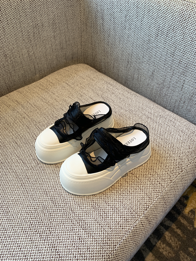 Hollow Thick Sole Baotou Half Slippers for Women - Velcro Height-Increasing Casual Summer Footwear 2025 Style Hollow Thick Sole Baotou Half Slippers for Women - Velcro Height-Increasing Casual Summer Footwear 2025 Style