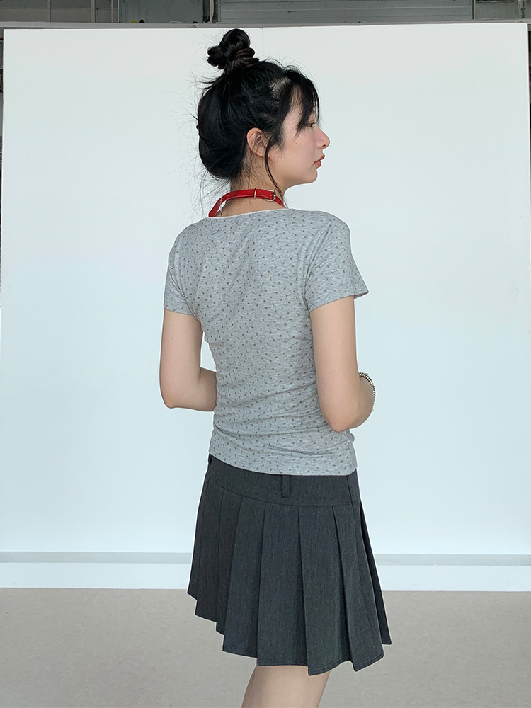 I Love Me Heart Velvet Lace Trim Top with Floral Short Sleeves - Summer Casual Style for Girls I Love Me Heart Velvet Lace Trim Top with Floral Short Sleeves - Summer Casual Style for Girls