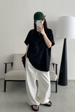 Irregular Letter Print Short Sleeve T-Shirt for Women - Sun Grapefruit Casual Top for Spring Summer, Y2K Style, Loose Fit
