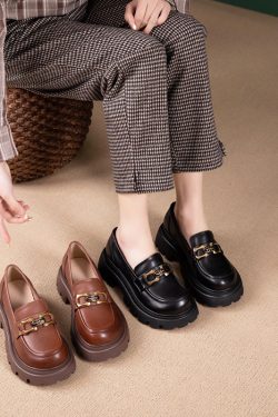 Italian Cowhide Soft-Soled Retro Leisure Shoes for Women - Comfortable Non-Tiring Design, Perfect for Everyday Style