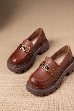 Italian Cowhide Soft-Soled Retro Leisure Shoes for Women - Comfortable Non-Tiring Design, Perfect for Everyday Style